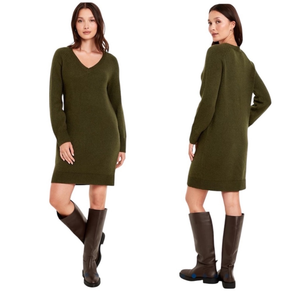 NWOT Old Navy SoSoft Mini Sweater Dress Green Women’s S